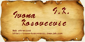 Ivona Kosovčević vizit kartica